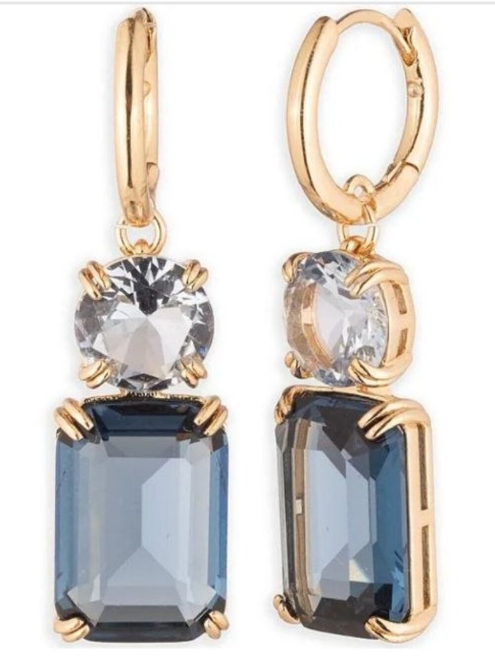 Lauren Ralph Lauren Gold Tone Stone Double Drop Earrings